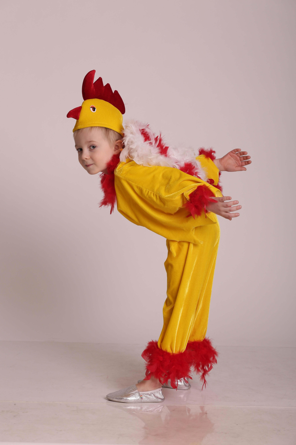 Carnival costume cock  chicken yellow
