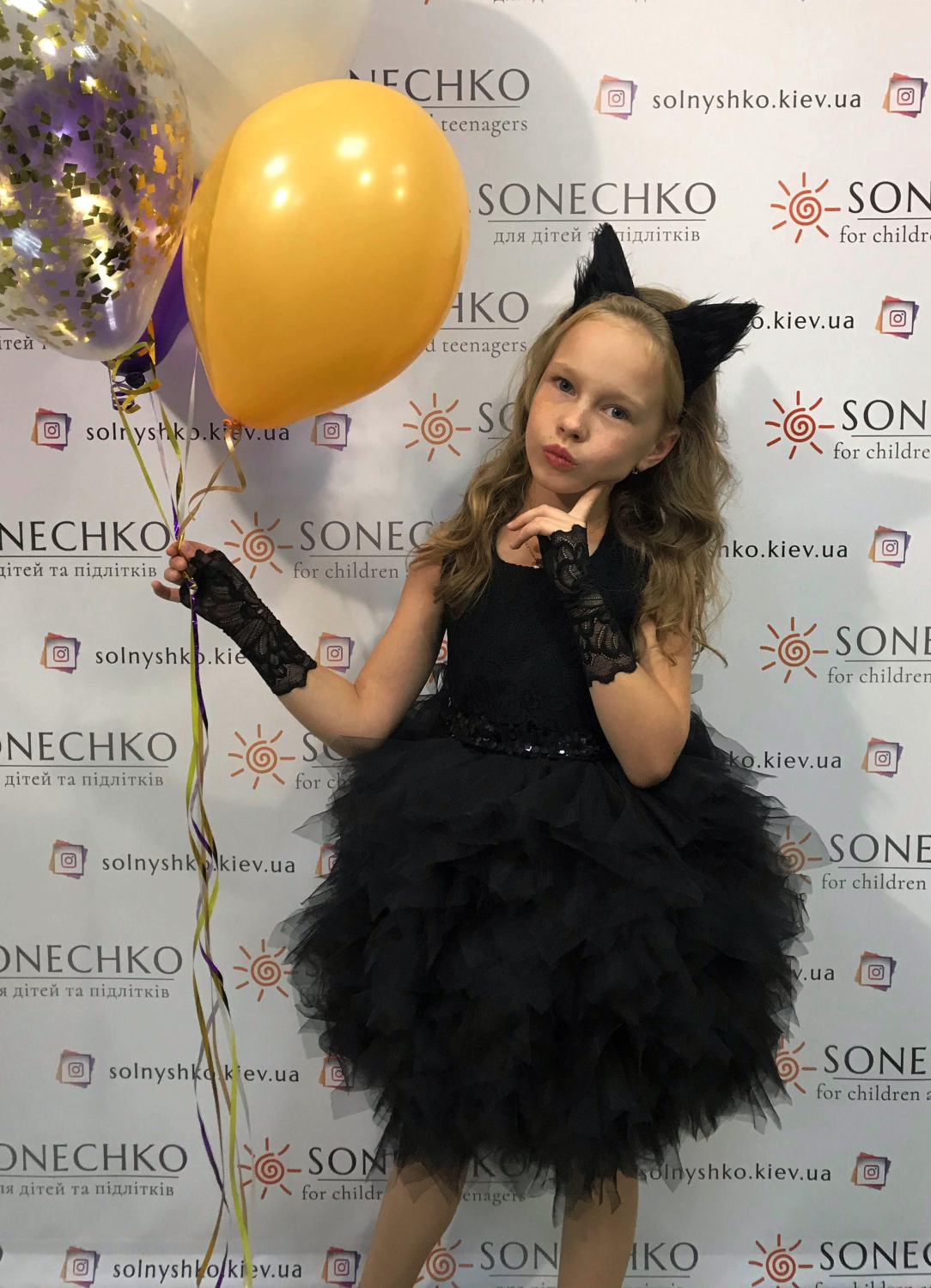 Карнавальний костюм для дівчинки Кішка чорна