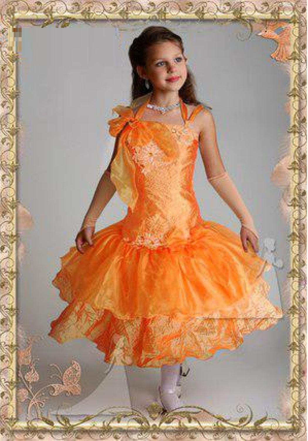 Ошатне плаття для дівчинки Рибка помаранчева