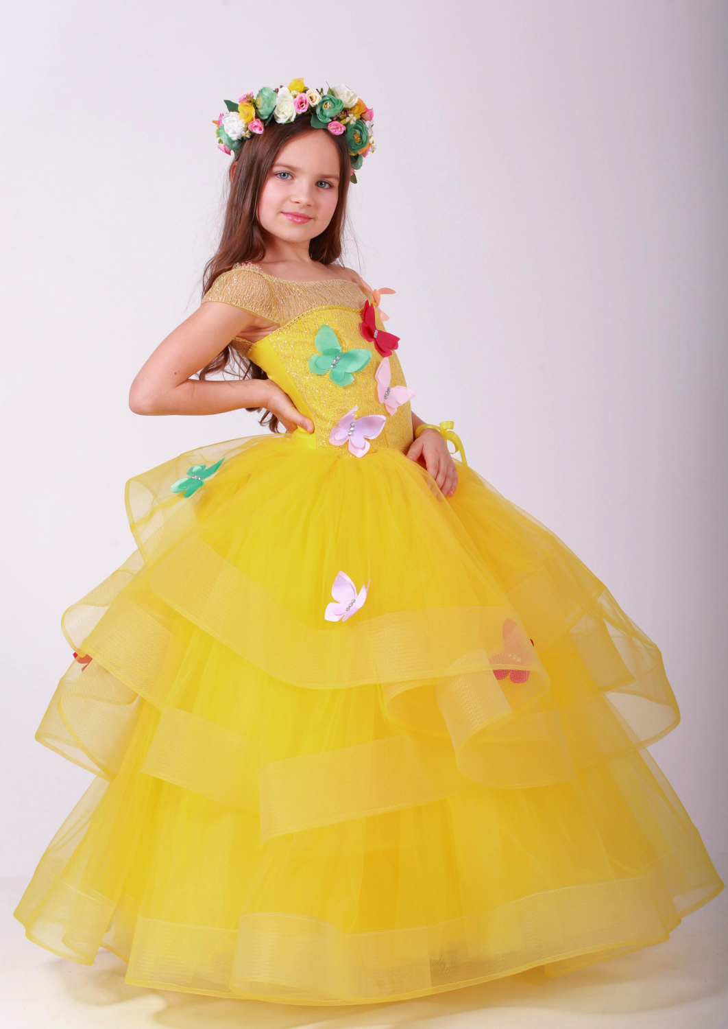 Ошатне плаття для дівчинки 9777 метелики літо