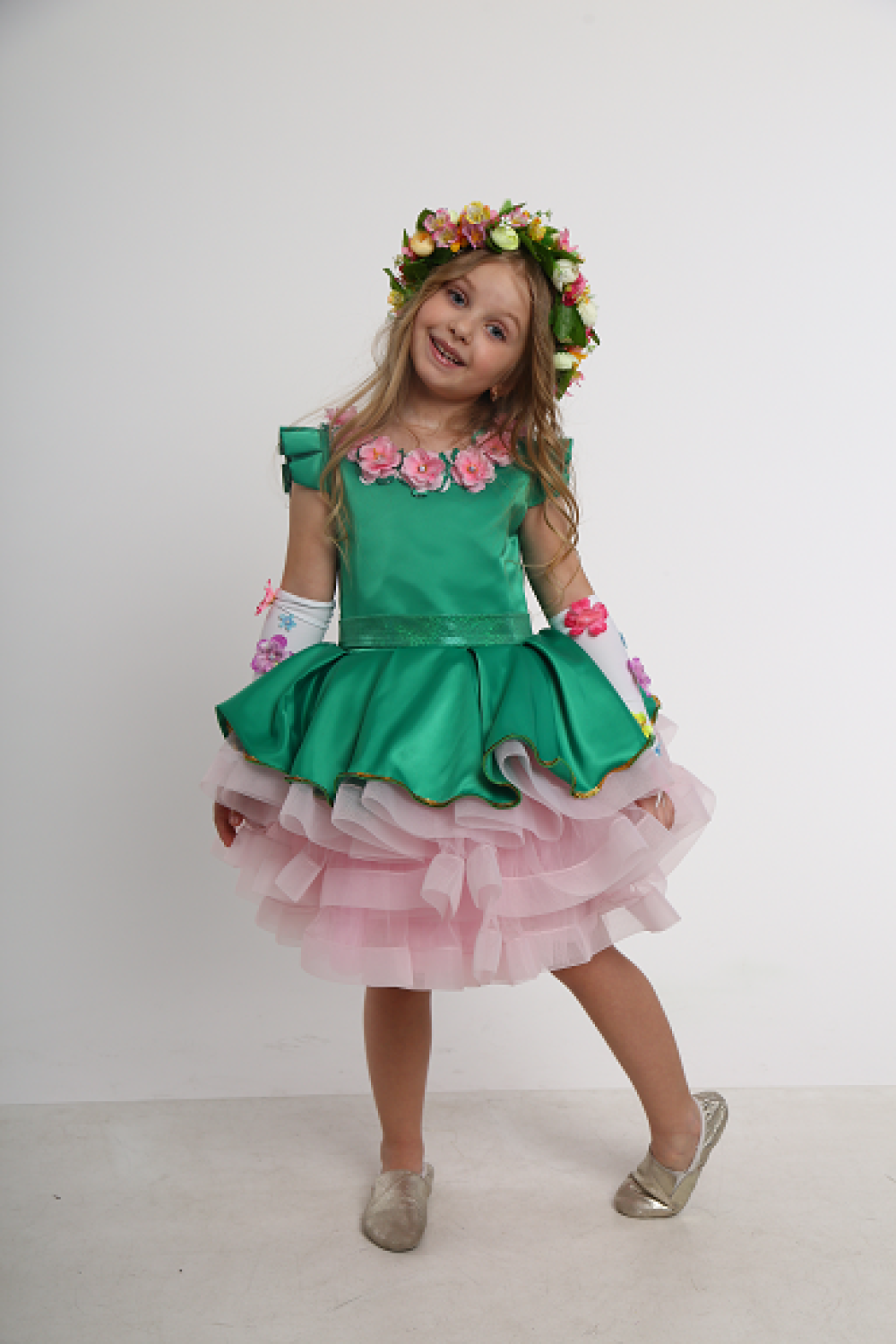 Карнавальний костюм Весна 8703 короткий квітка