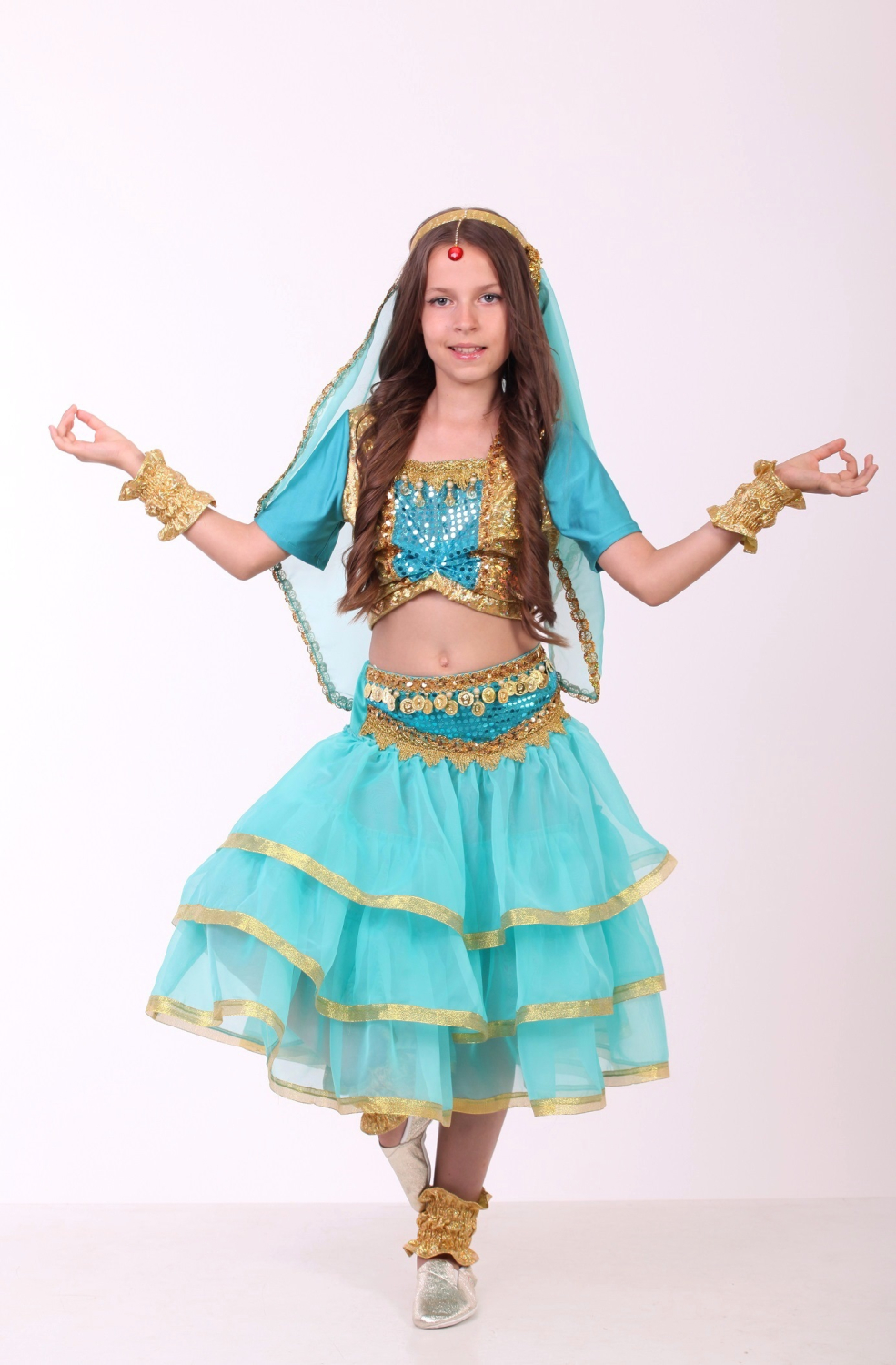 Індійський національний костюм, Схід, східна красуня, Індіанка бірюза