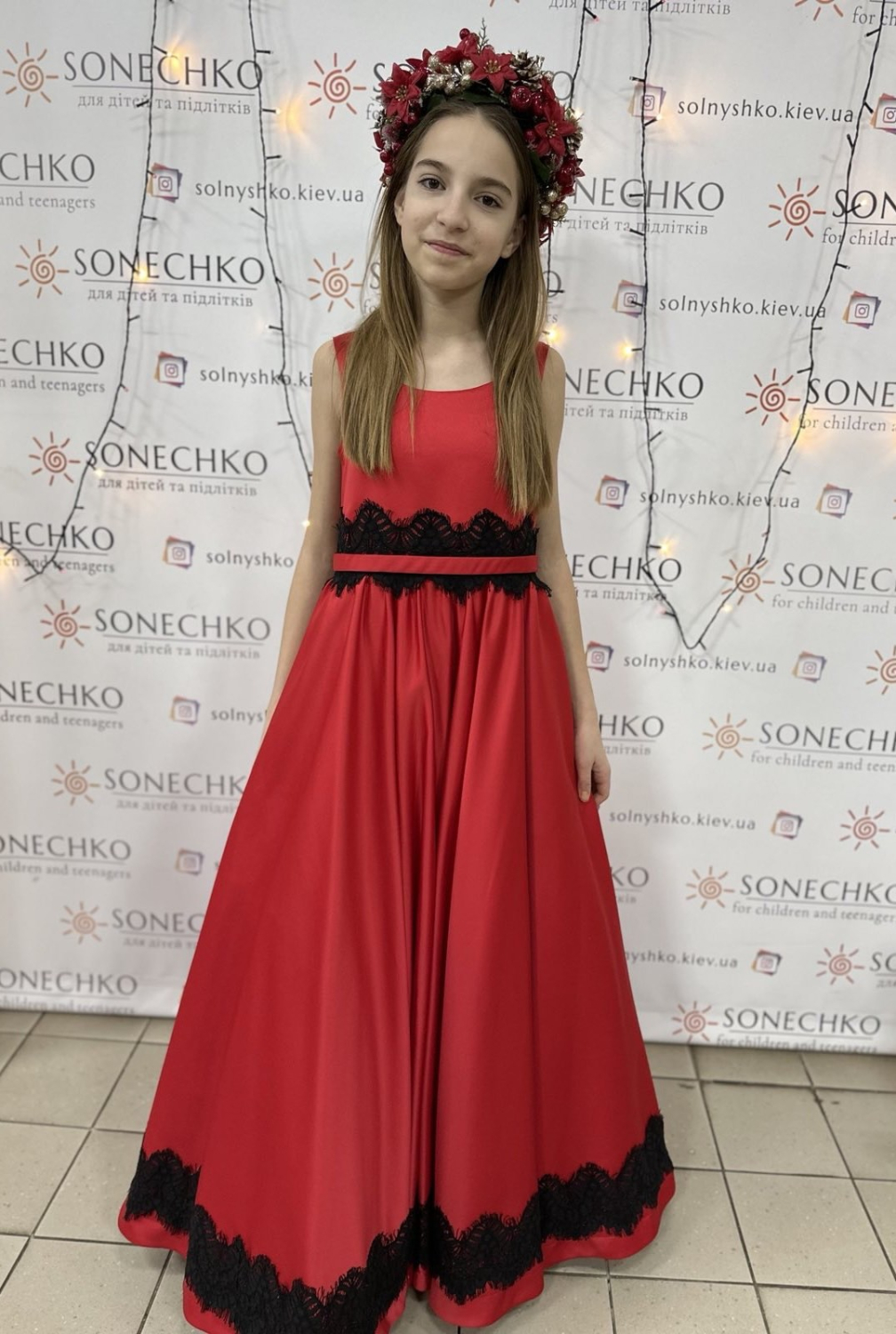 Карнавальний костюм Різдвяний вінок червоний