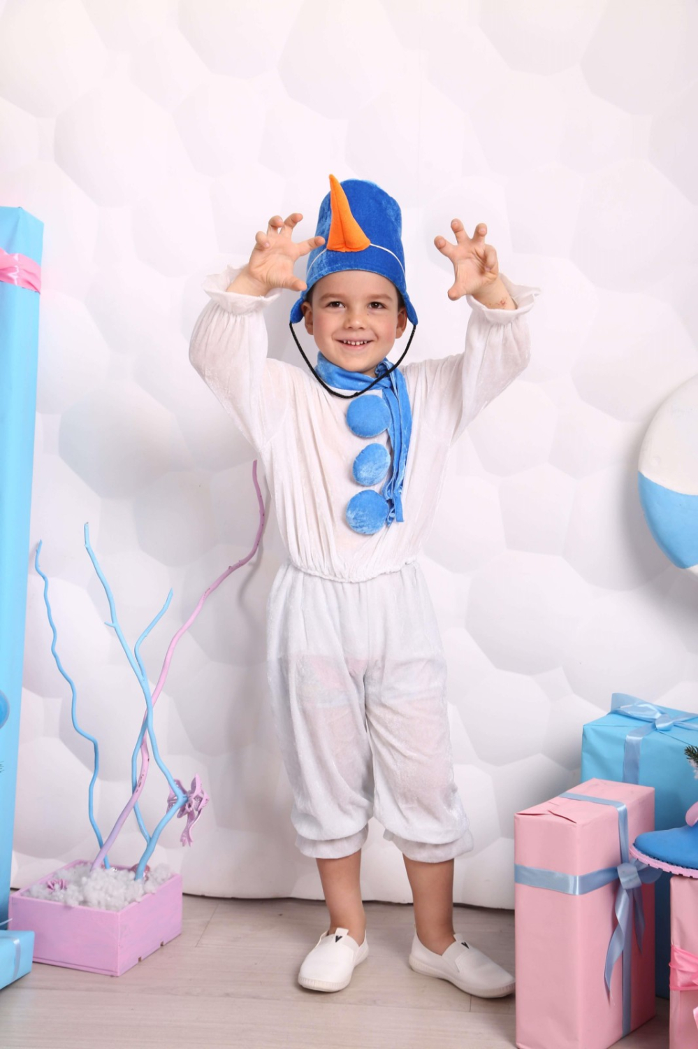 Карнавальний костюм для хлопчика Сніговик №1