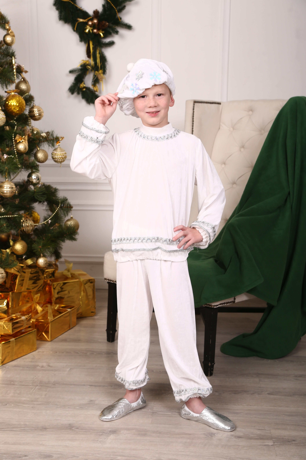 Карнавальний костюм для хлопчика Сніжок, Сніговий Кай