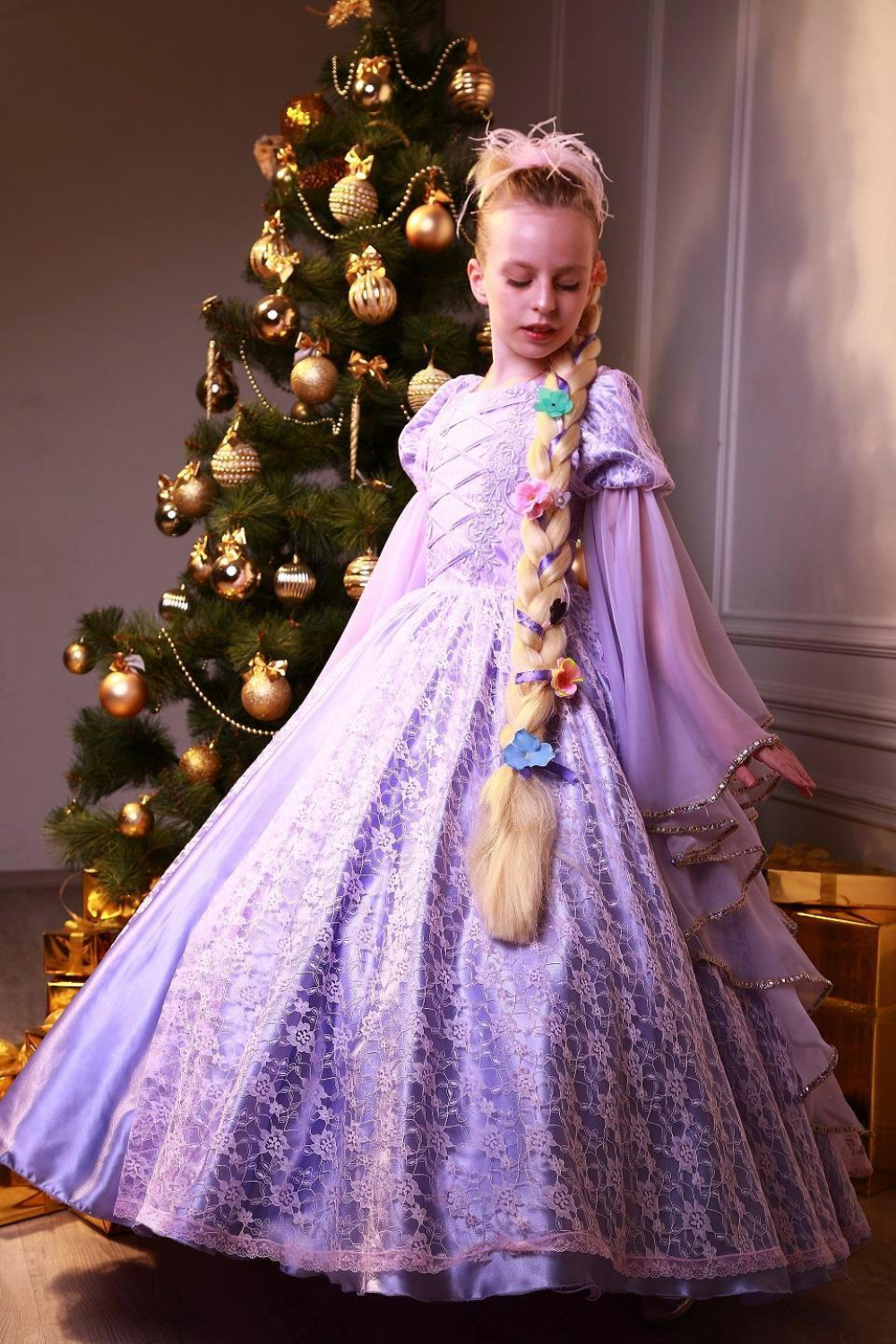 Карнавальний костюм для дівчинки Рапунцель преміум