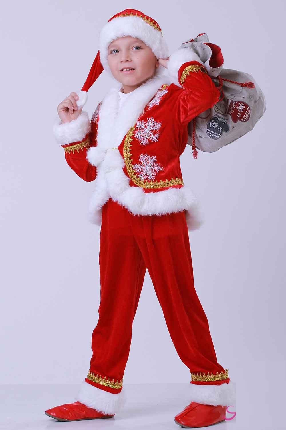Карнавальний костюм дитячий Новий Рік - Морозко №4, Санта Клаус червоний