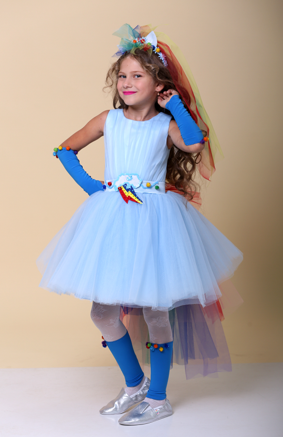 Карнавальний костюм для дівчинки Поні Веселка Деш