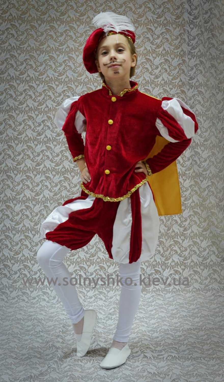 Карнавальний костюм Королевич, Принц №1 червоний