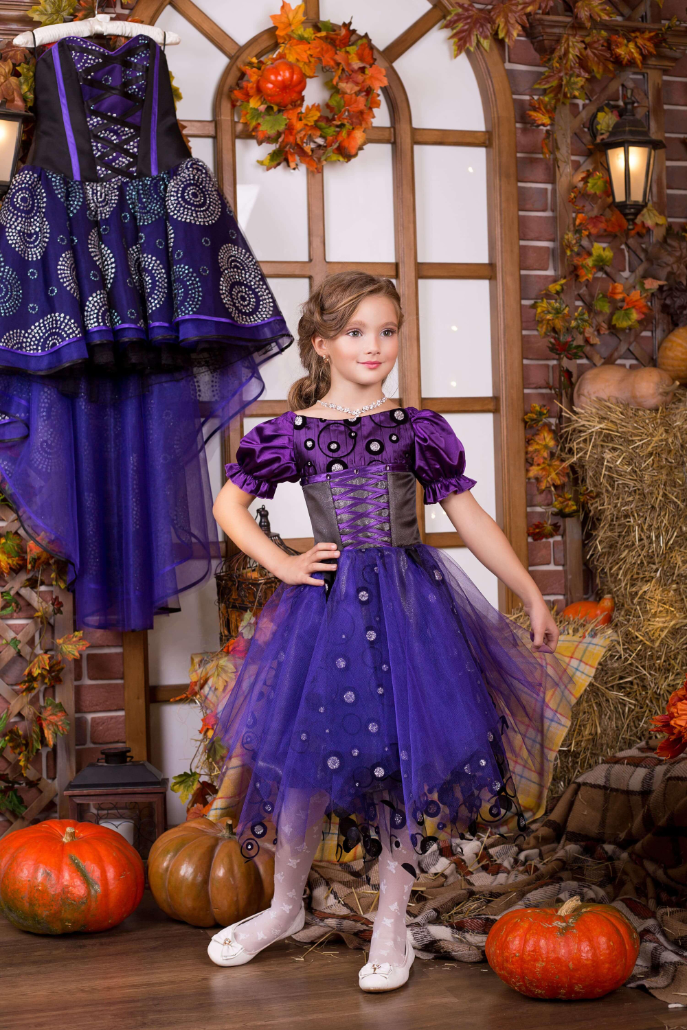 Карнавальний костюм для дівчинки Відьма - Ведьмочка 9700