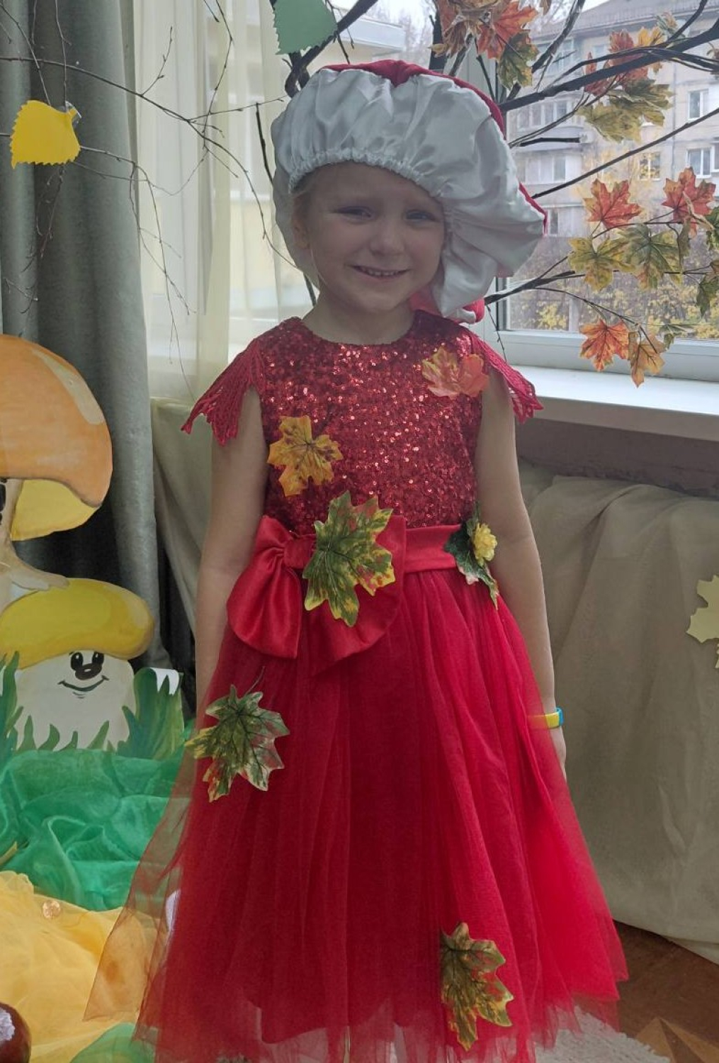 Amanita costume for girls glitter