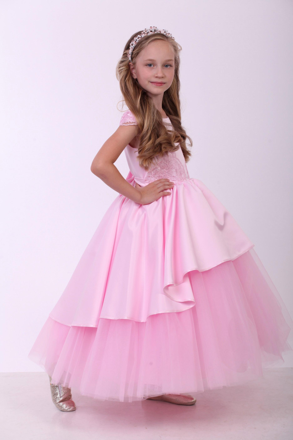 Елегантне плаття для дівчинки Півонія рожеве