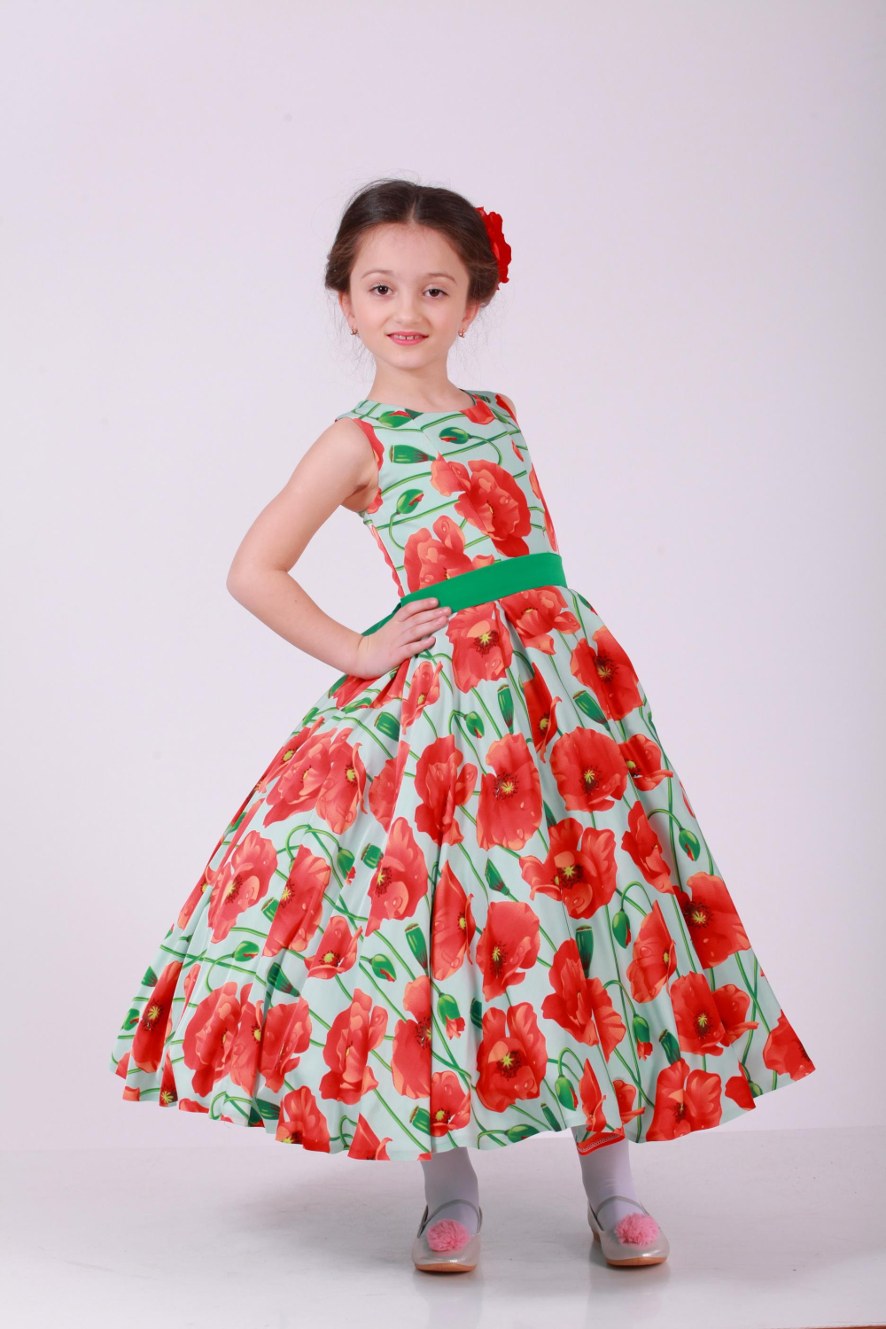 Елегантне плаття для дівчинки М'ята і Маки