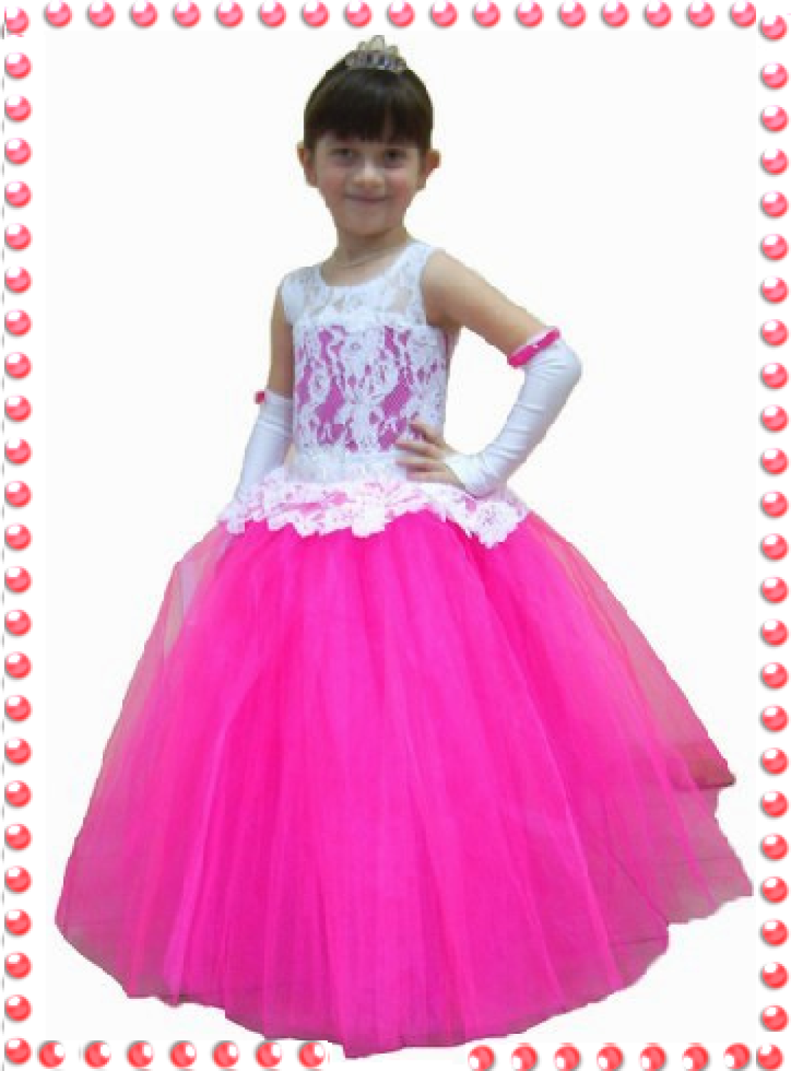 Елегантне плаття для дівчинки 8712 білий/малиновий