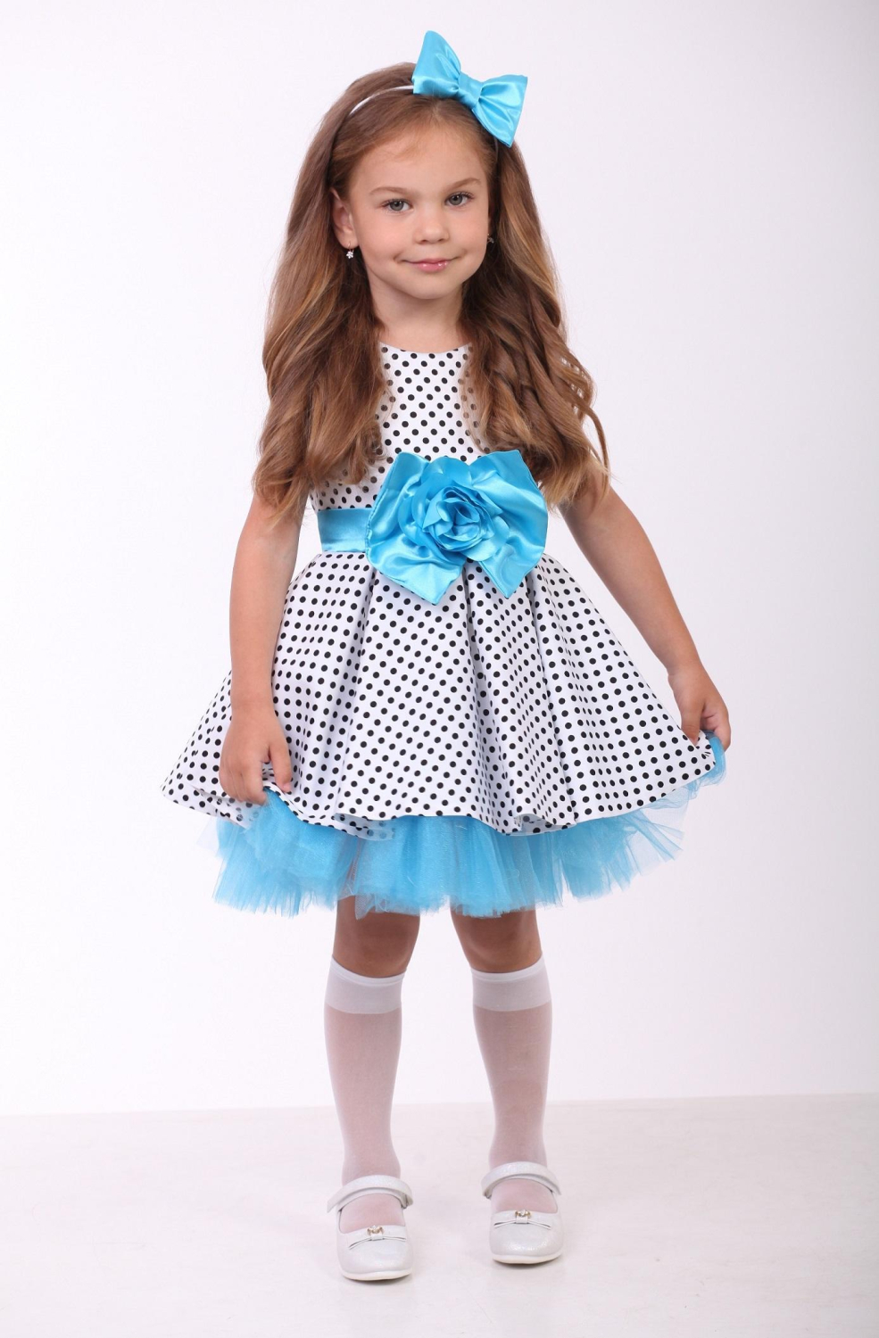 Елегантне плаття для дівчинки Стилги 9710-1 блакитне