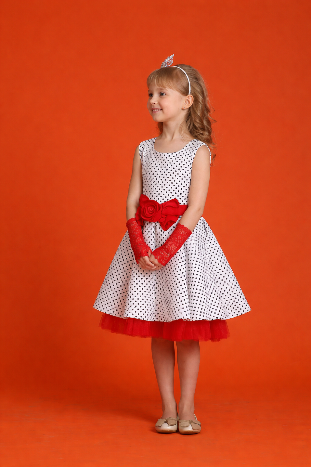 Ошатне плаття Стиляги Горох Бант червоне