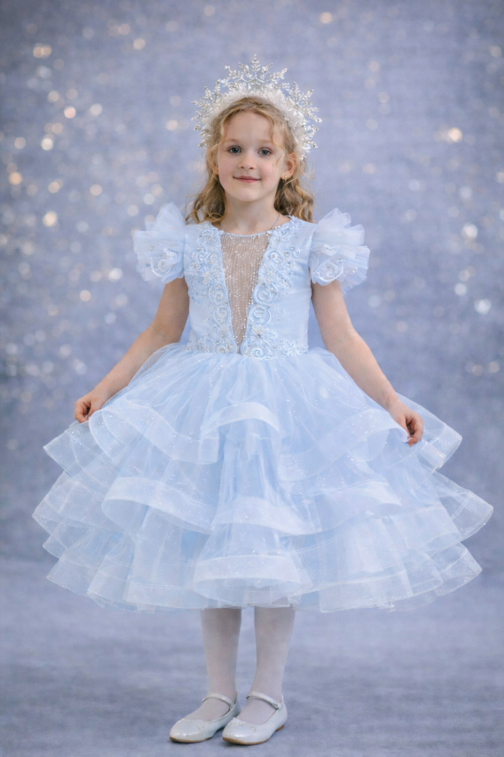 Нарядна сукня Блиск блакитна Сніжинка Лялька