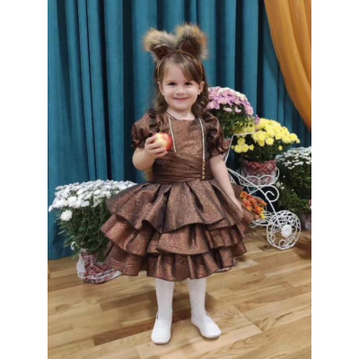 Карнавальний костюм Білочка Білка коричнева Рюша