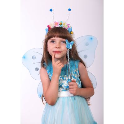 Карнавальний костюм для дівчинки Метелик бірюза Фея