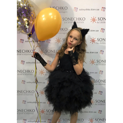 Карнавальний костюм для дівчинки Кішка чорна