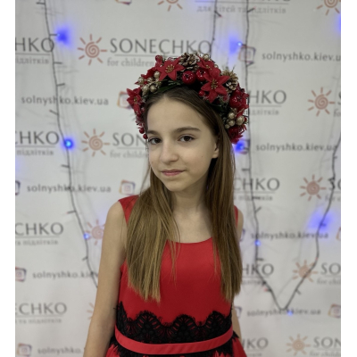 Карнавальний костюм Різдвяний вінок червоний