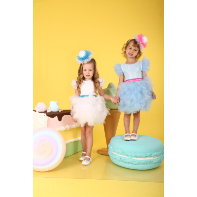 Карнавальний костюм Бусинка блакитна з малиновим