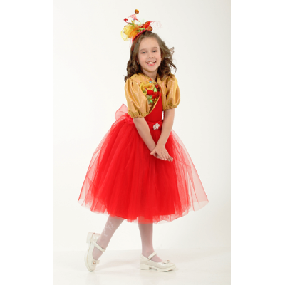 Карнавальний костюм для дівчинки хлопавка - Цукерка червона з золотом