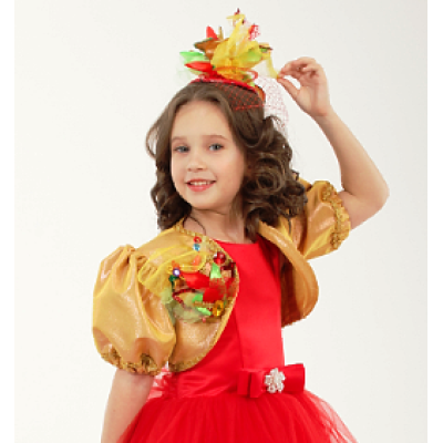 Карнавальний костюм для дівчинки хлопавка - Цукерка червона з золотом