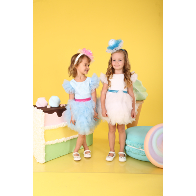 Карнавальний костюм Бусинка біла з блакитним