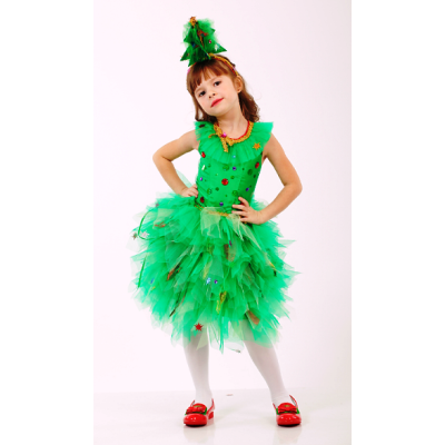 Карнавальний костюм для дівчинки Ялинка Ялинка новорічна пушистик