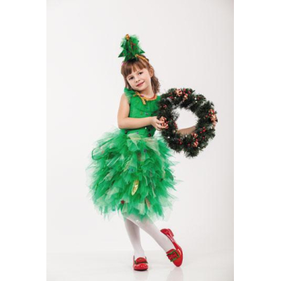 Карнавальний костюм для дівчинки Ялинка Ялинка новорічна пушистик