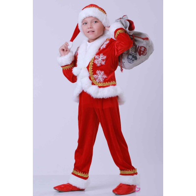 Карнавальний костюм дитячий Новий Рік - Морозко №4, Санта Клаус червоний