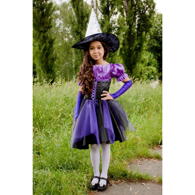 Carnival costume for a girl witch - Violet witch