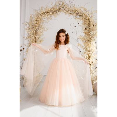 Святкова бальна сукня 14707 ПУДРА