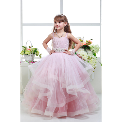 Елегантне плаття для дівчинки 8703 пудра