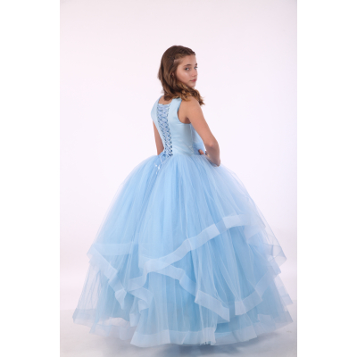 Елегантне плаття для дівчинки 8703 блакитне брительки