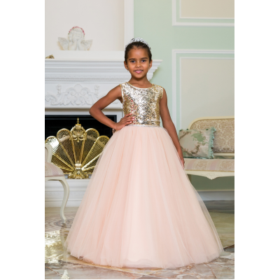 Елегантне бальне плаття для дівчинки 11787 пудра
