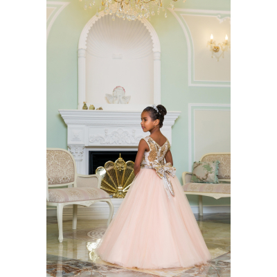 Елегантне бальне плаття для дівчинки 11787 пудра