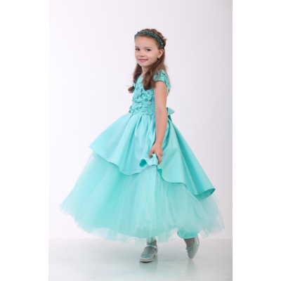 Елегантне плаття для дівчинки Півонія м'ятний фатин