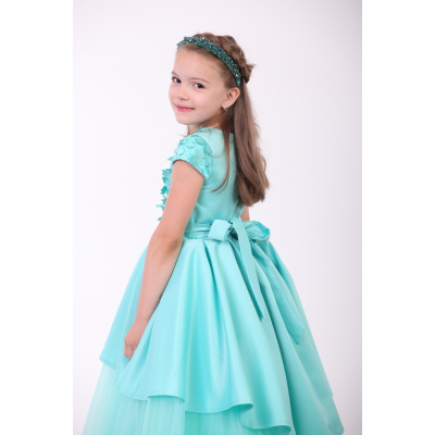 Елегантне плаття для дівчинки Півонія м'ятний фатин