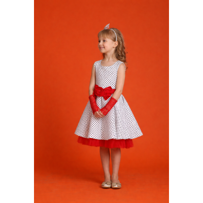 Ошатне плаття Стиляги Горох Бант червоне