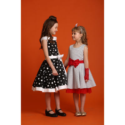 Ошатне плаття Стиляги Горох Бант червоне