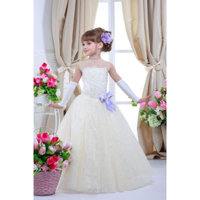 Ошатне плаття для дівчинки 7702 м'ятний бант