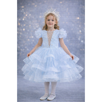 Нарядна сукня Блиск блакитна Сніжинка Лялька