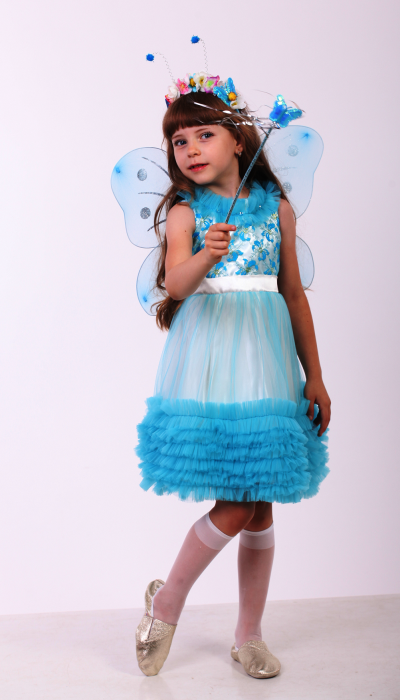 Карнавальний костюм для дівчинки Метелик бірюза Фея