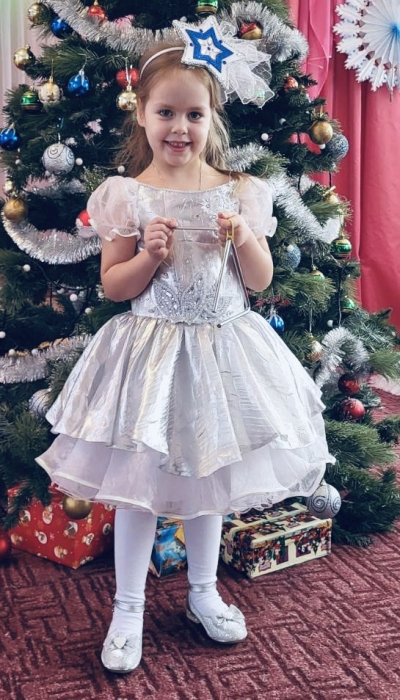 Карнавальний костюм Зірочка Сніжинка срібло 01