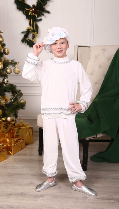 Карнавальний костюм для хлопчика Сніжок, Сніговий Кай