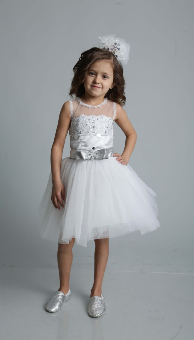 Карнавальний костюм Сніжинка Блиск срібло