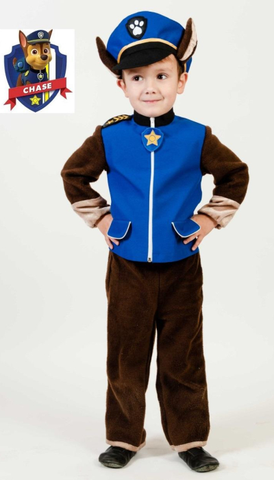  510 Карнавальный костюм для мальчика Щенячий Патруль Гонщик Чейз