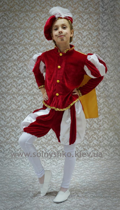 Карнавальний костюм Королевич, Принц №1 червоний